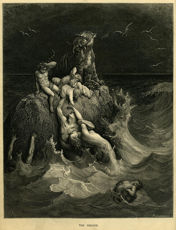 Gustave Dore Painting - The Deluge by Celestial Images
