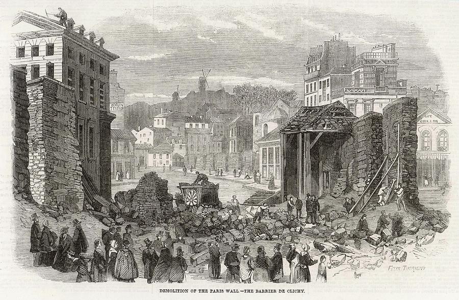 The Demolition Of The Walls Of Paris Drawing By Illustrated London News Ltd Mar