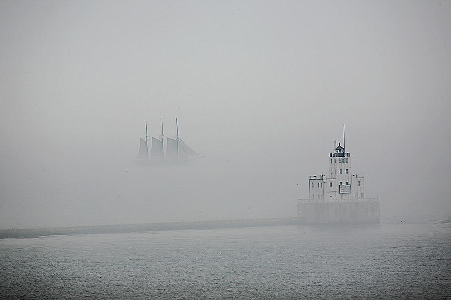 The Denis Sullivan Sails In Fog Photograph by Jeffrey Phelps The Denis Sullivan Sails In Fog Photograph by Jeffrey Phelps