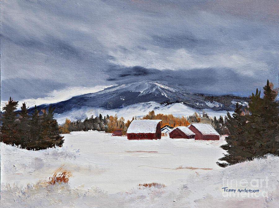 Barn Painting - The Depth of Winter by Terry Anderson