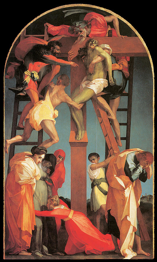Jesus Christ Painting - The Descent from the Cross by Rosso Fiorentino