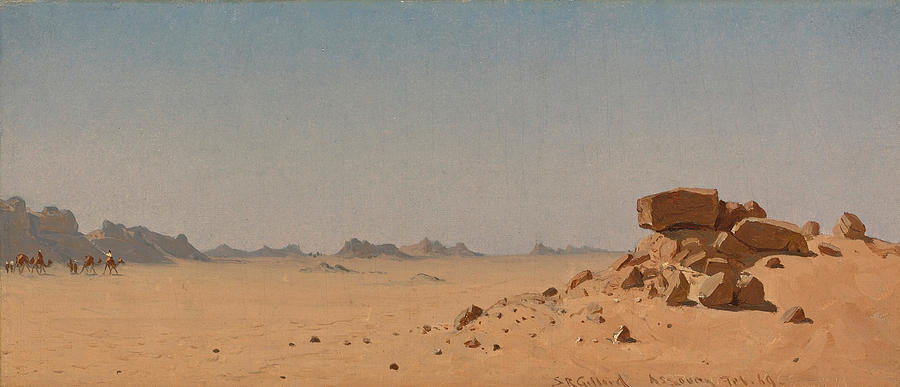 The Desert at Assouan. Egypt Painting by Sanford Robinson Gifford