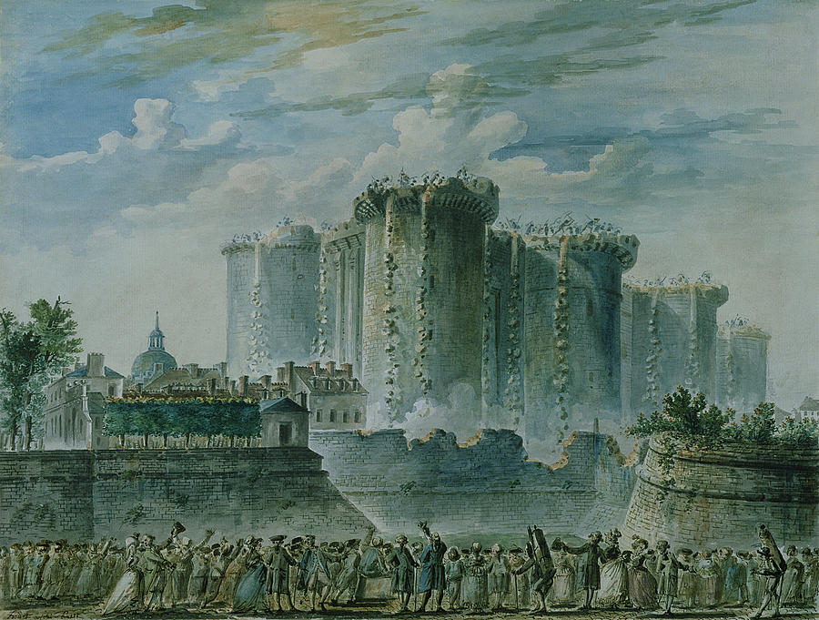 The Destruction Of The Bastille, 14th July 1789 Wc & Gouache On Paper Photograph by Jean-Pierre Houel