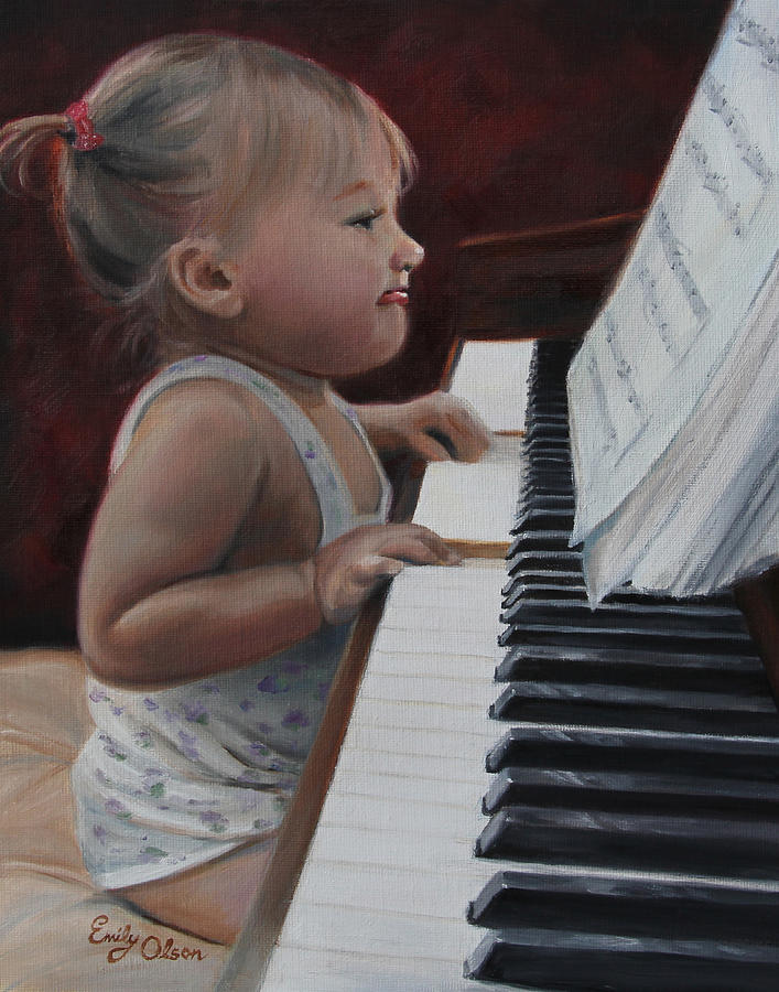 Music Painting - The Determined Novice by Emily Olson