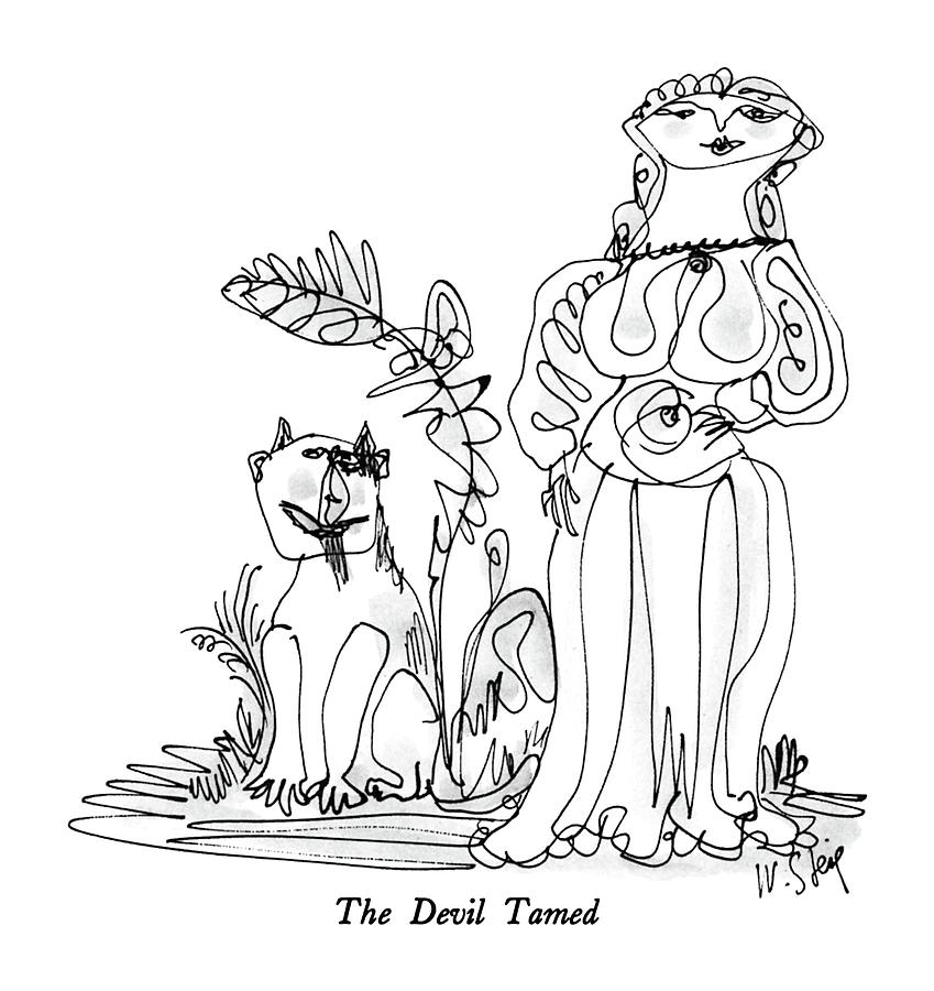 The Devil Tamed Drawing by William Steig