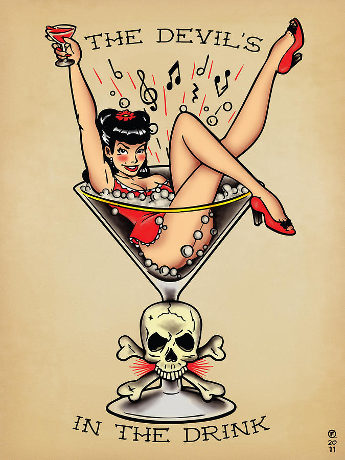 Martini Digital Art - The Devils In The Drink by O Foley