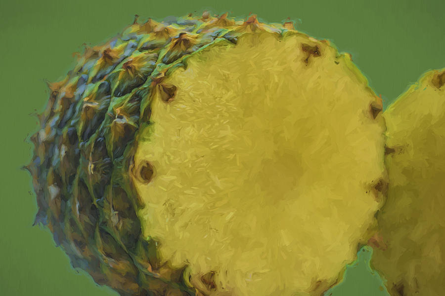 The Digitally Painted Cut Open Pineapple Photograph