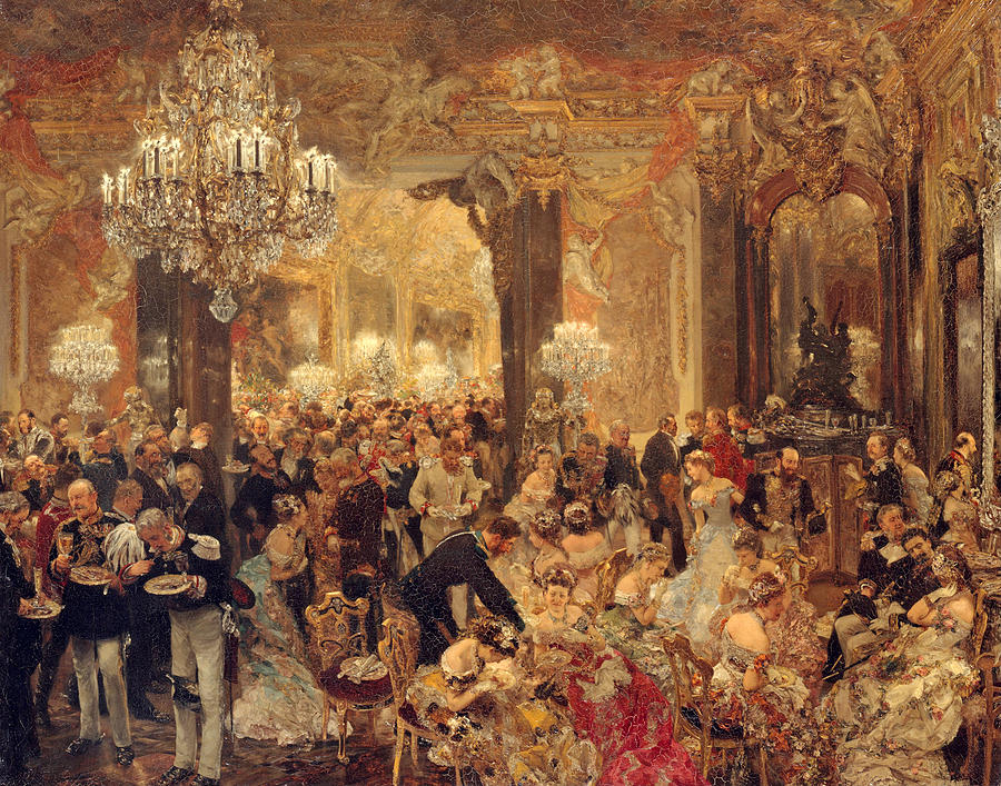 The Dinner at the Ball Painting by Adolph von Menzel