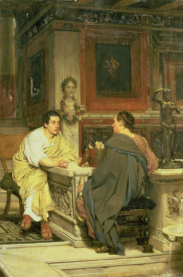 The Discourse; A Chat Oil On Panel Photograph by Lawrence Alma-Tadema