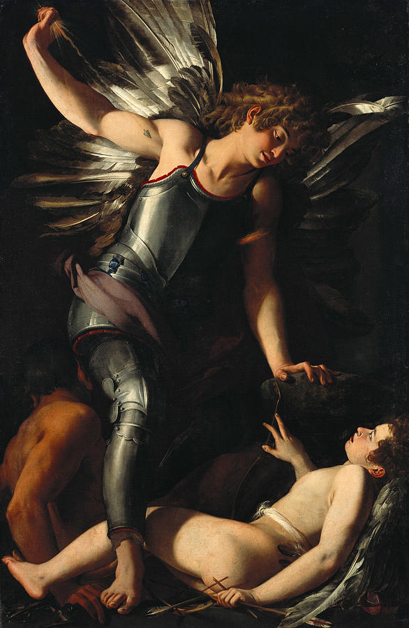 The Divine Eros Defeats the Earthly Eros Painting by Giovanni Baglione