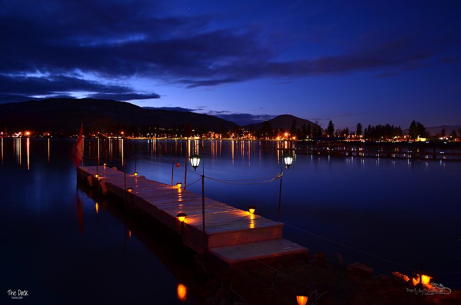 The Dock at Night- Skaha Lake 02-21-2014 Photograph by Guy Hoffman