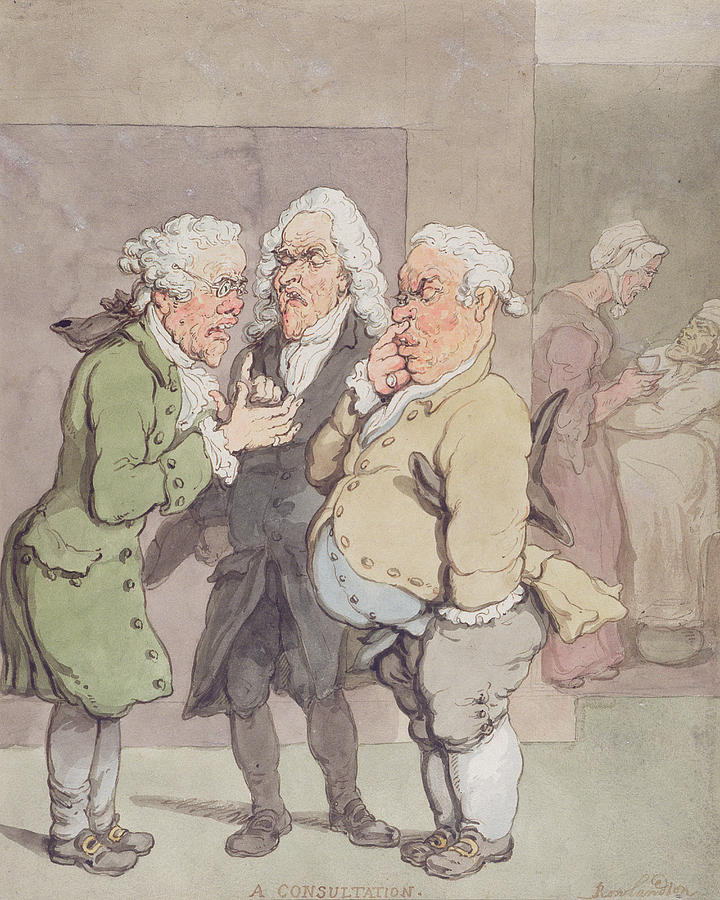 Medicine Photograph - The Doctors Consultation, 1815-1820 Pen And Ink And Wc Over Graphite On Paper by Thomas Rowlandson