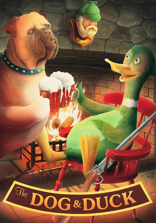 Beer Painting - The Dog & Duck by MGL Meiklejohn Graphics Licensing