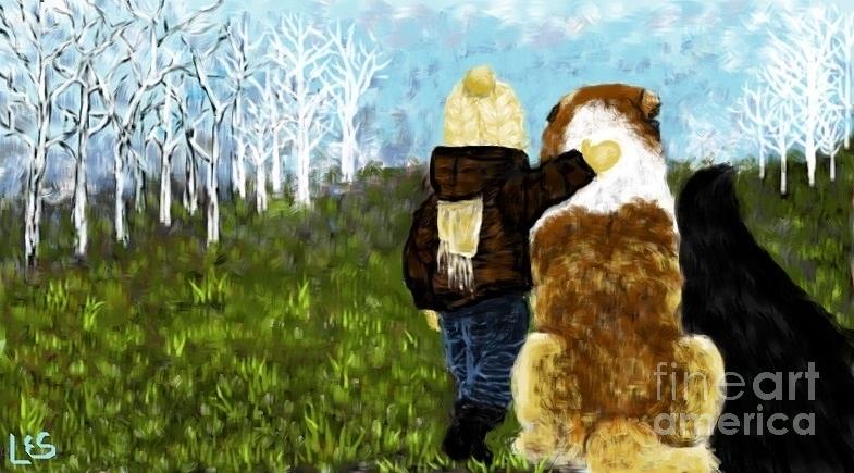 Tree Painting - The Dog and His Boy by LCS Art