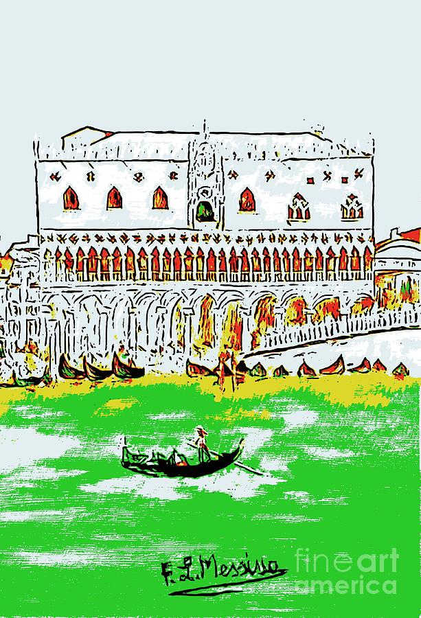 Architecture Painting - The Doges Palace by Loredana Messina