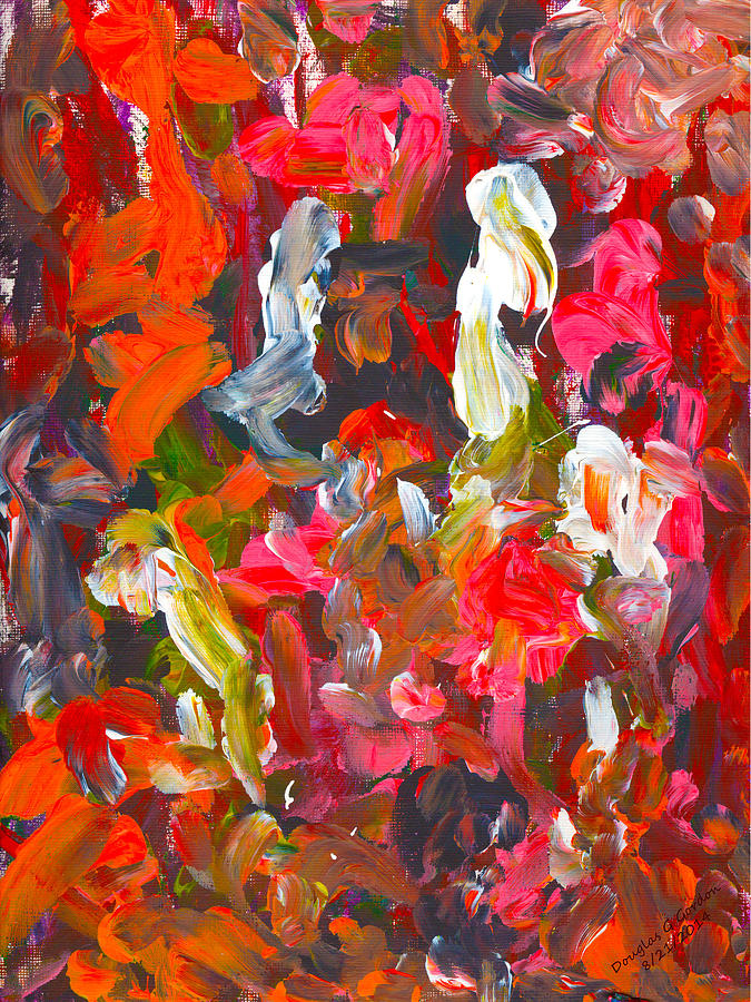 Flower Painting - The Dogs in The Garden by Douglas G Gordon