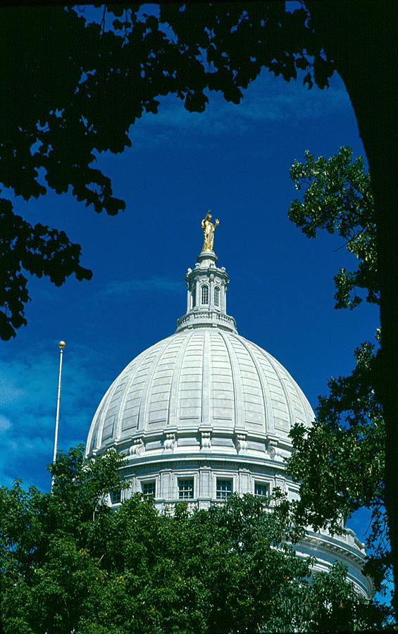 The Dome Of The Wisconsin State Capitol Photograph by Janice Adomeit