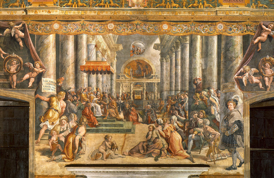 The Donation of Rome. Painting by Raphael
