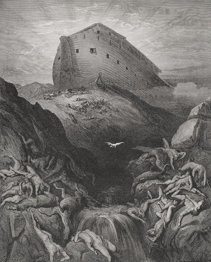 Gustave Dore Painting - The Dove Sent Forth From The Ark by Gustave Dore
