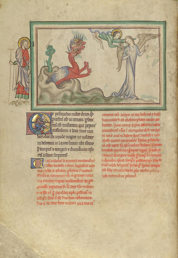 Dragon Drawing - The Dragon Pursues The Woman Clothed In The Sun Who by Litz Collection