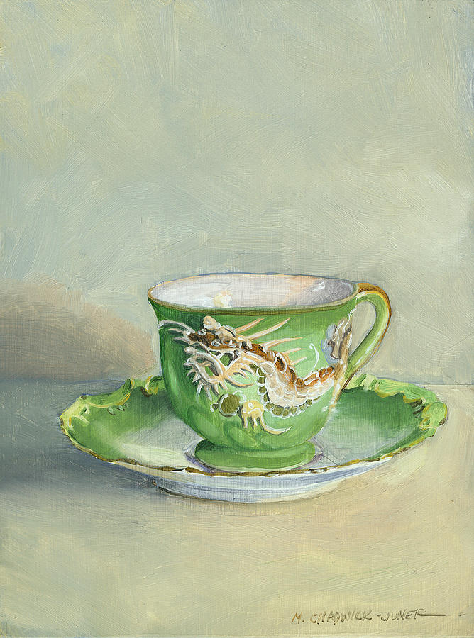 The Dragon Teacup Painting by Marguerite Chadwick-Juner