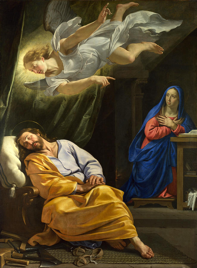 The Dream of Saint Joseph Painting by Philippe de Champaigne