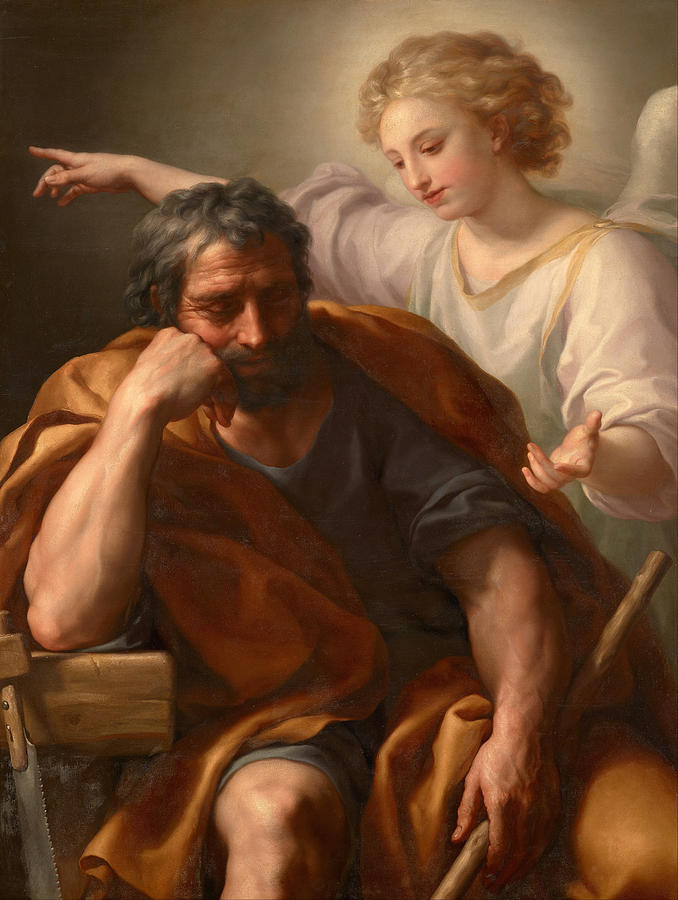 The Dream of St Joseph Painting by Anton Raphael Mengs