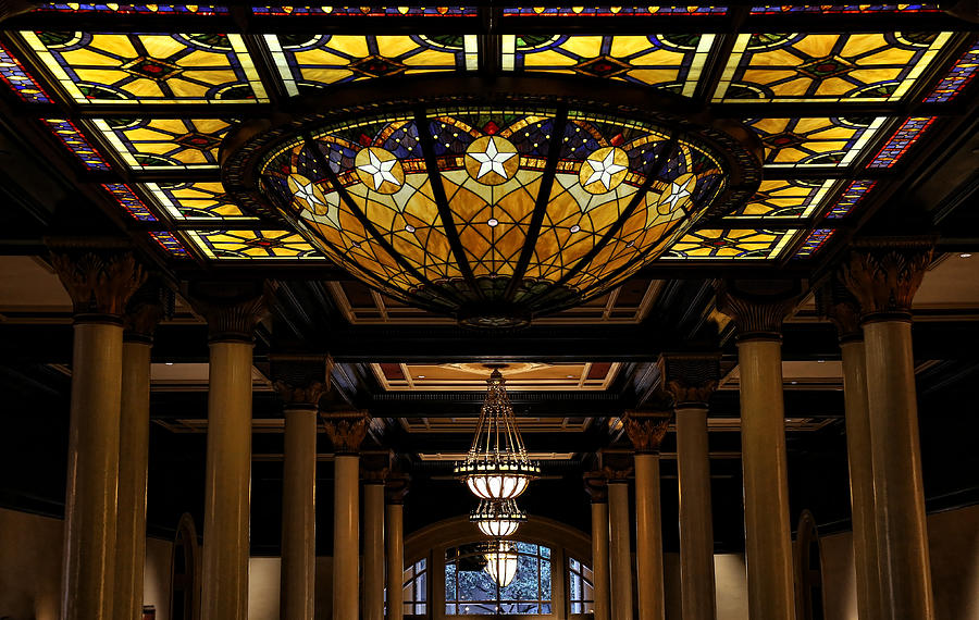 The Driskill Hotel Lobby Ceiling Photograph by Judy Vincent