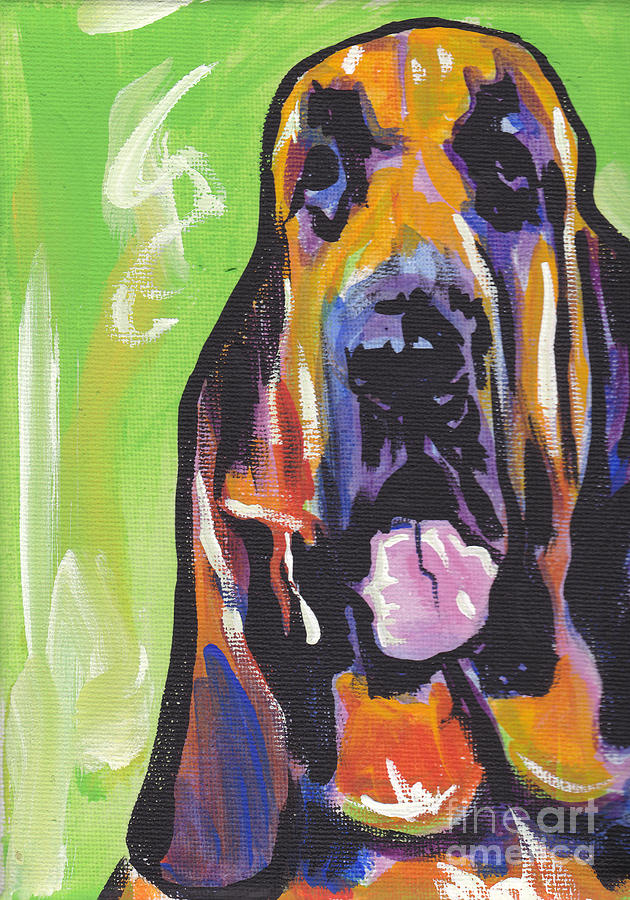 Dog Painting - The Droopy BloodHound by Lea S
