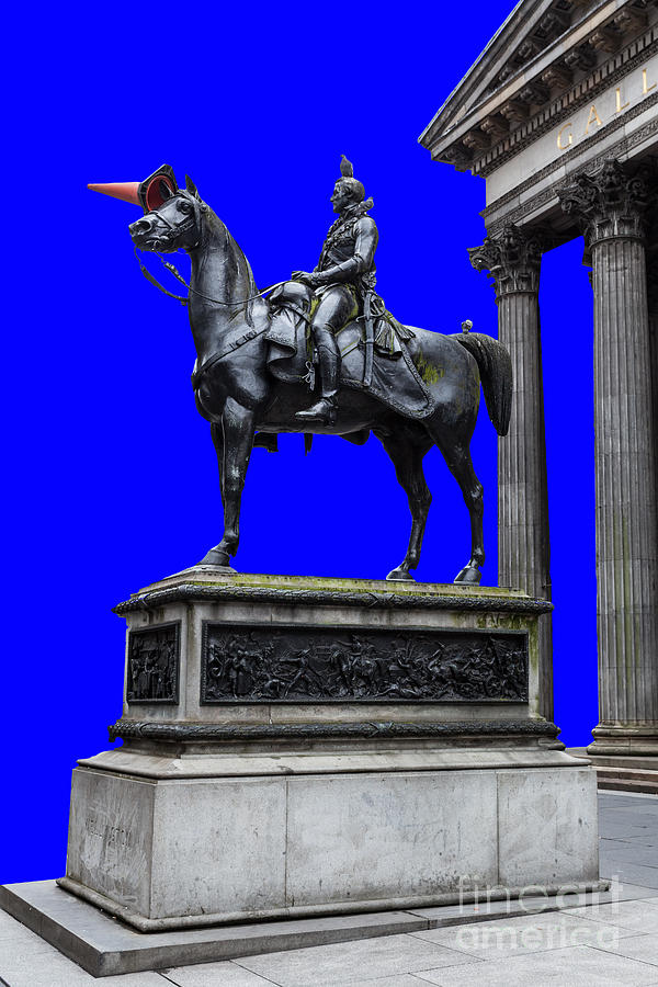 Duke Of Wellington Photograph - The Duke of Wellington GOMA blue by John Farnan