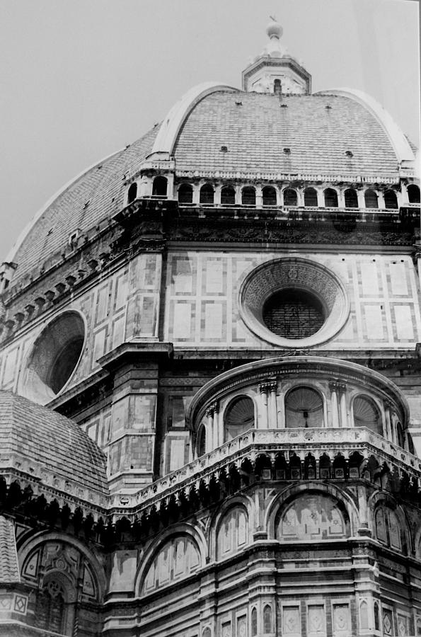 The Duomo Firenze Black and White Painting by Melinda Saminski