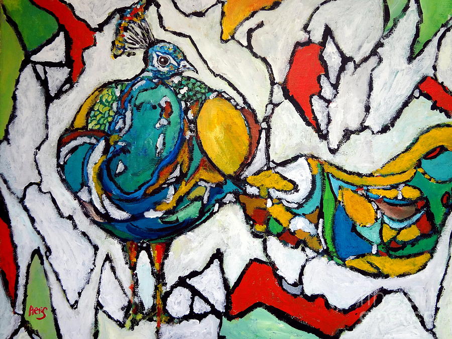 The Dwarven Peacock Painting by Aeris Osborne