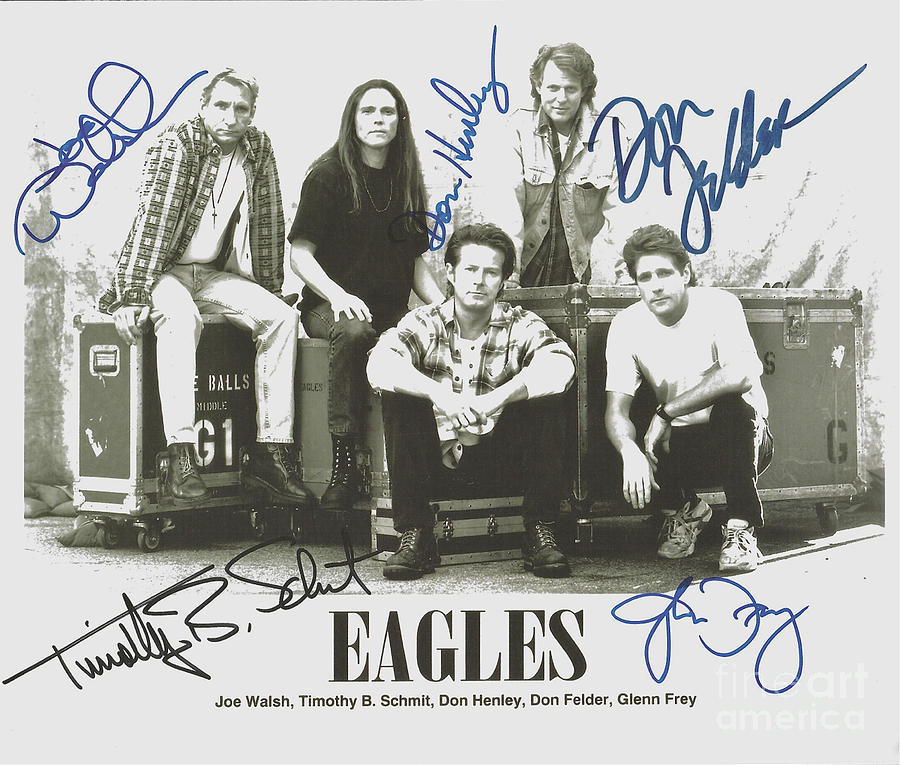The Eagles Photograph - The Eagles Autographed by Desiderata Gallery