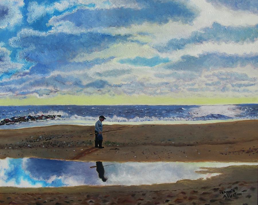 Clouds Painting - The Early Fisherman by Jeannie Allerton