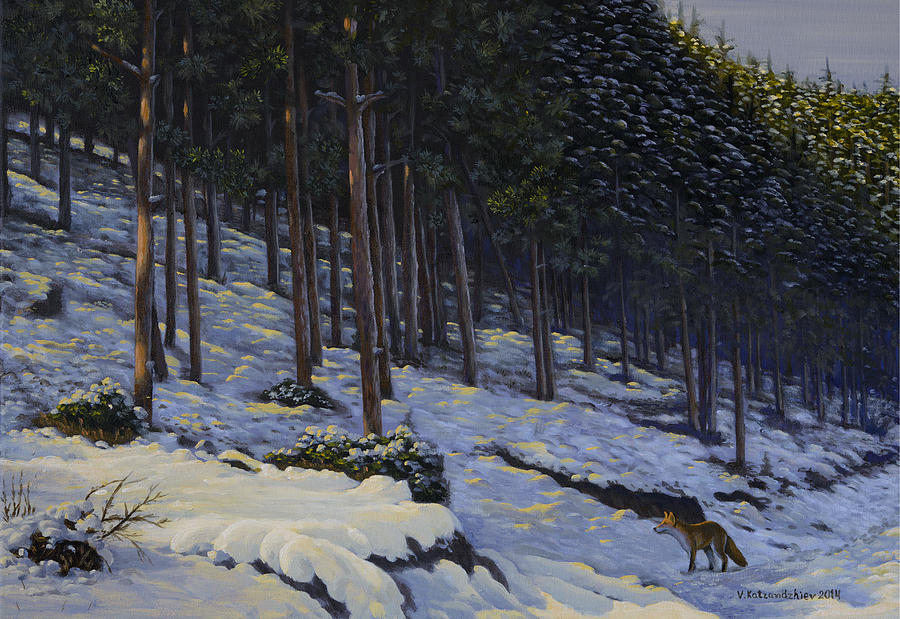 Winter Painting - The Edge of the Forest by Valentin Katrandzhiev