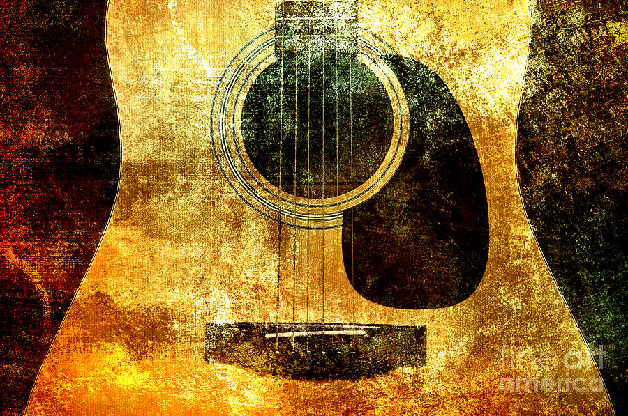 The Edgy Abstract Guitar Digital Art by Andee Design