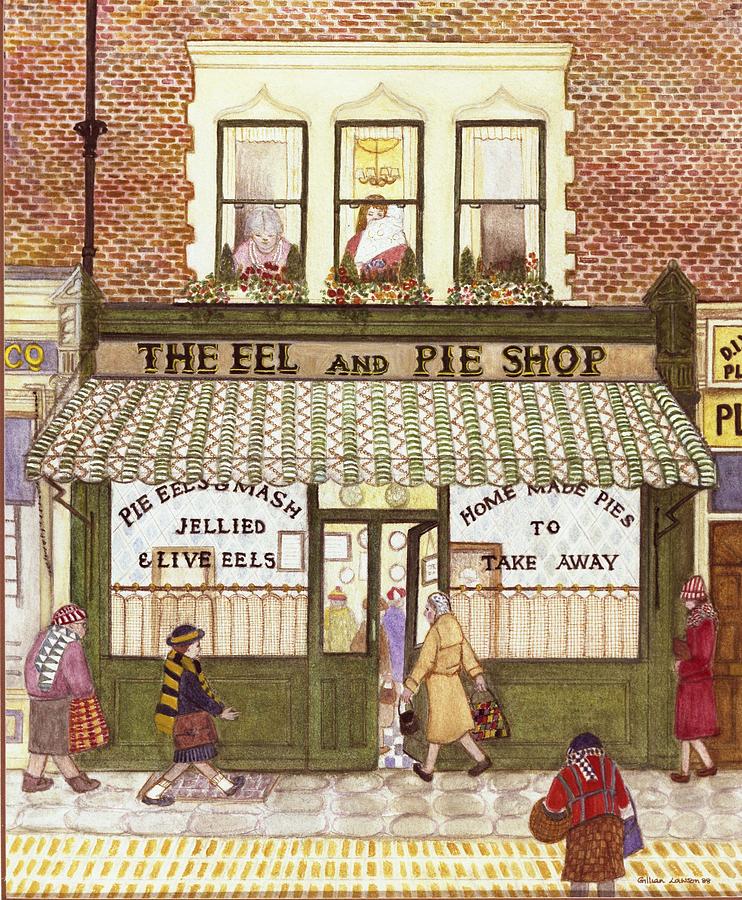 Eel Photograph - The Eel And Pie Shop, 1989 Watercolour On Paper by Gillian Lawson