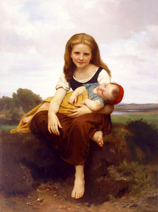 William Adolphe Bouguereau Painting - The Elder Sister by William-Adolphe Bouguereau
