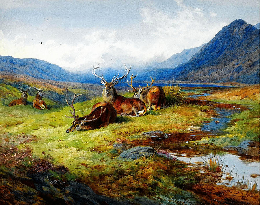 Nature Painting - The Elks by Celestial Images