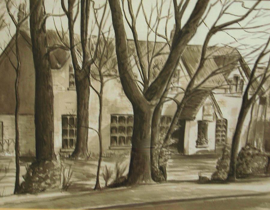 The Elms Formby Painting by Joan-Violet Stretch