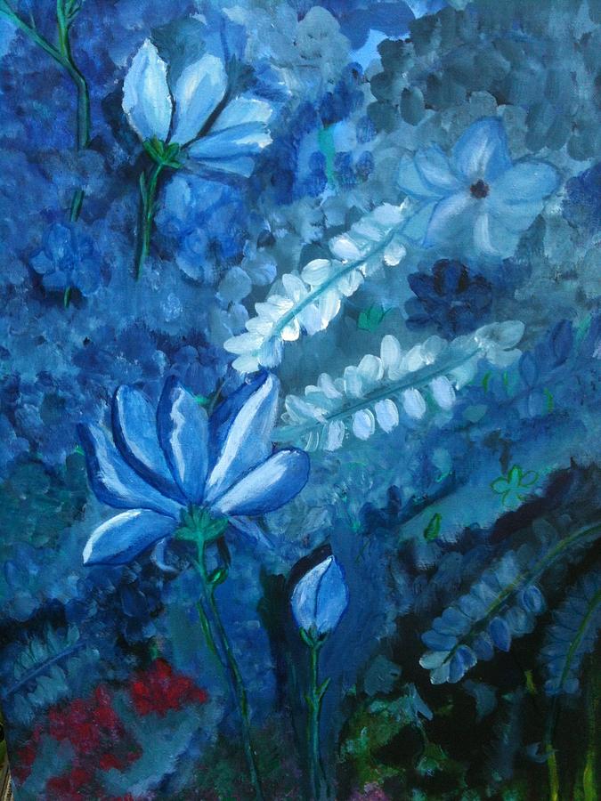 Flower Painting - The Elusive Blue Flower by Faye Lynn Silliman