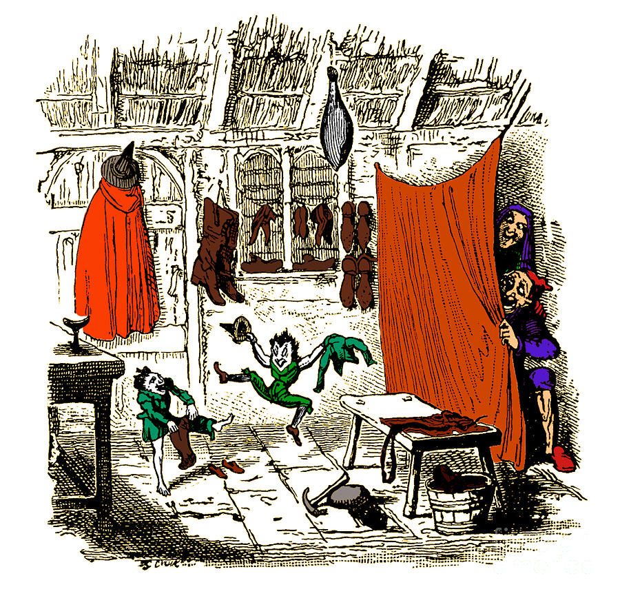 George Cruikshank Photograph - The Elves And The Shoemaker by Photo Researchers