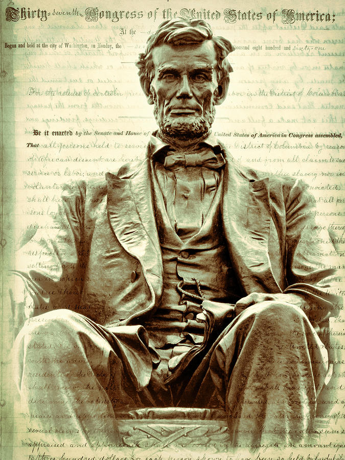 The  Emancipation Proclamation and Abraham Lincoln Photograph by Kathy Clark
