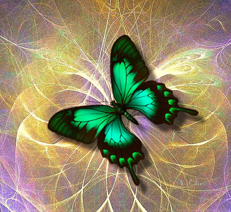 The Emerald Butterfly Digital Art by Maria Urso