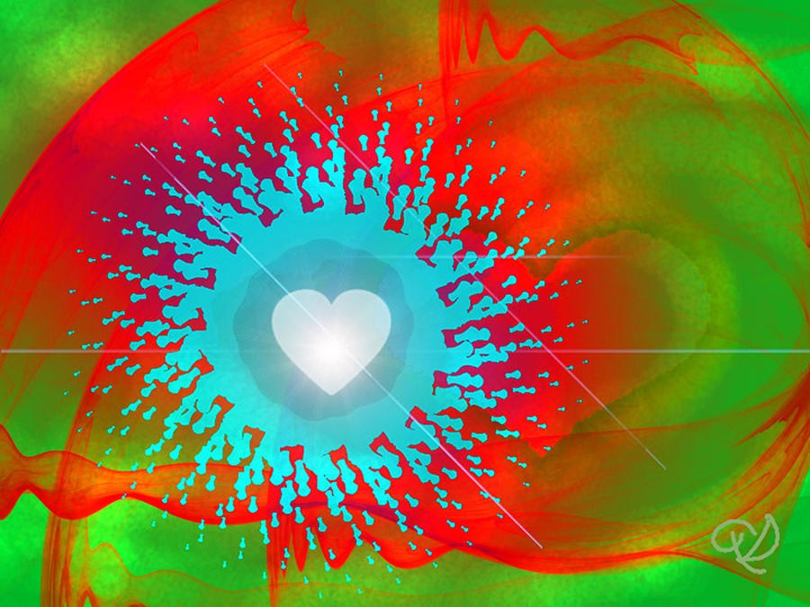 Abstract Digital Art - The Emergence of Love by Ute Posegga-Rudel