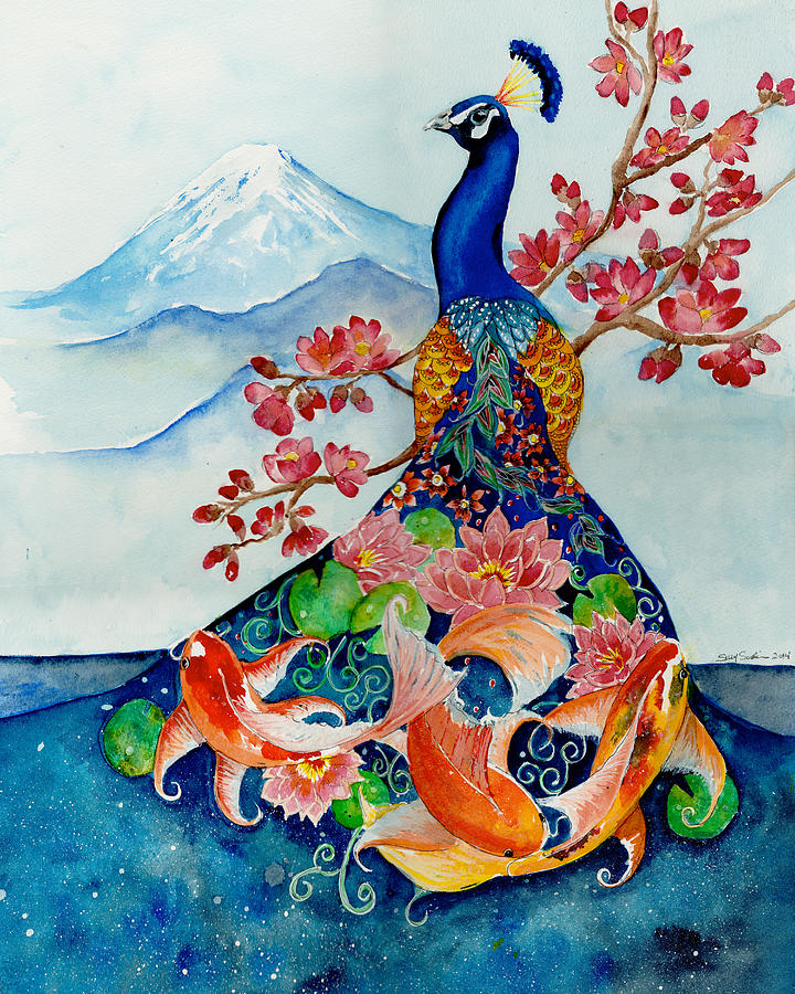 Peacock Painting - The Emperors Song by Susy Soulies