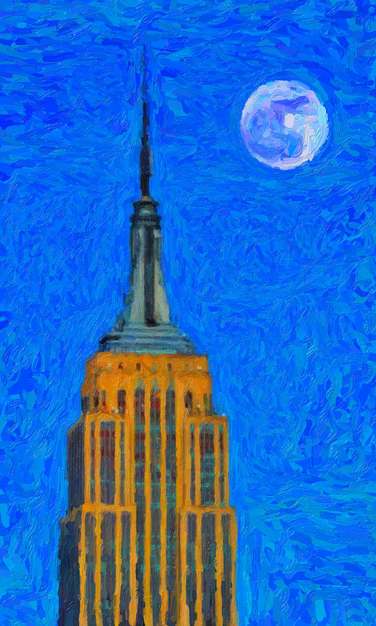 The Empire State Building Painting - The Empire State Building by Celestial Images