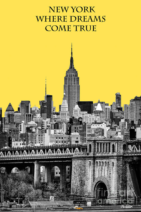Empire State Building Photograph - The Empire State Building pantone yellow by John Farnan
