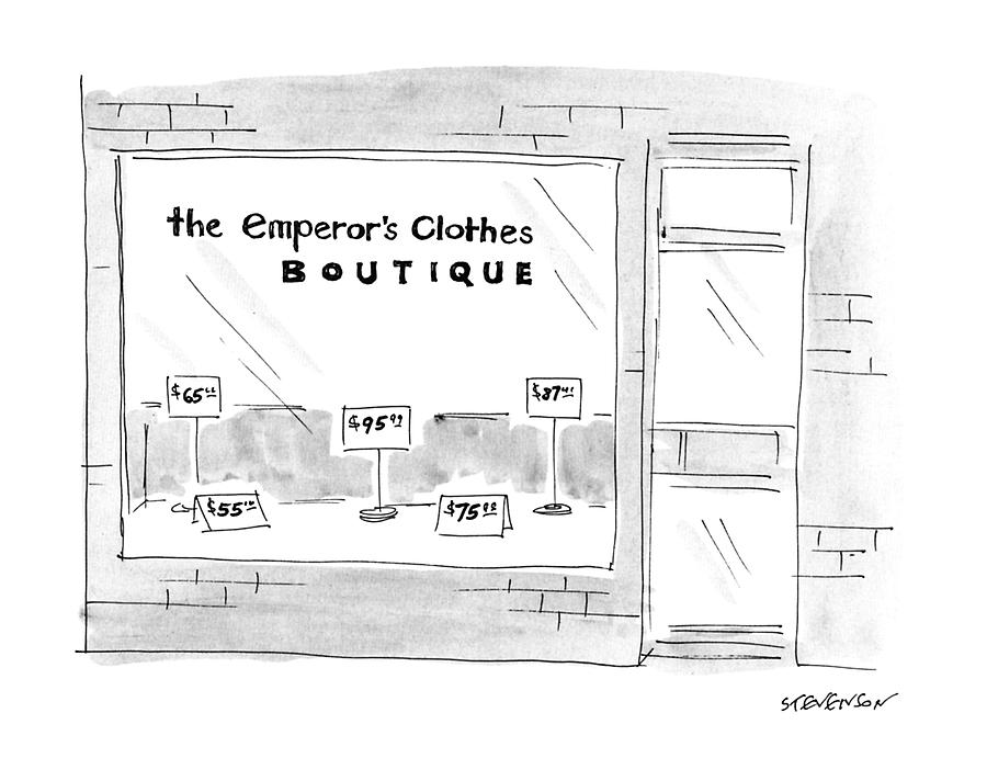 The Emporers Clothes Boutique Drawing by James Stevenson