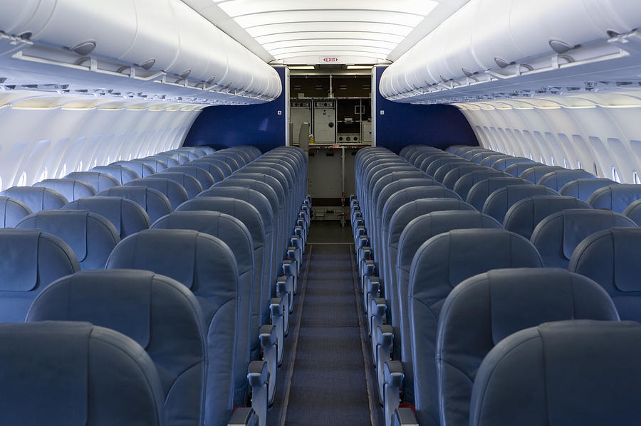 The empty cabin of an airplane Photograph by fStop Images - Halfdark